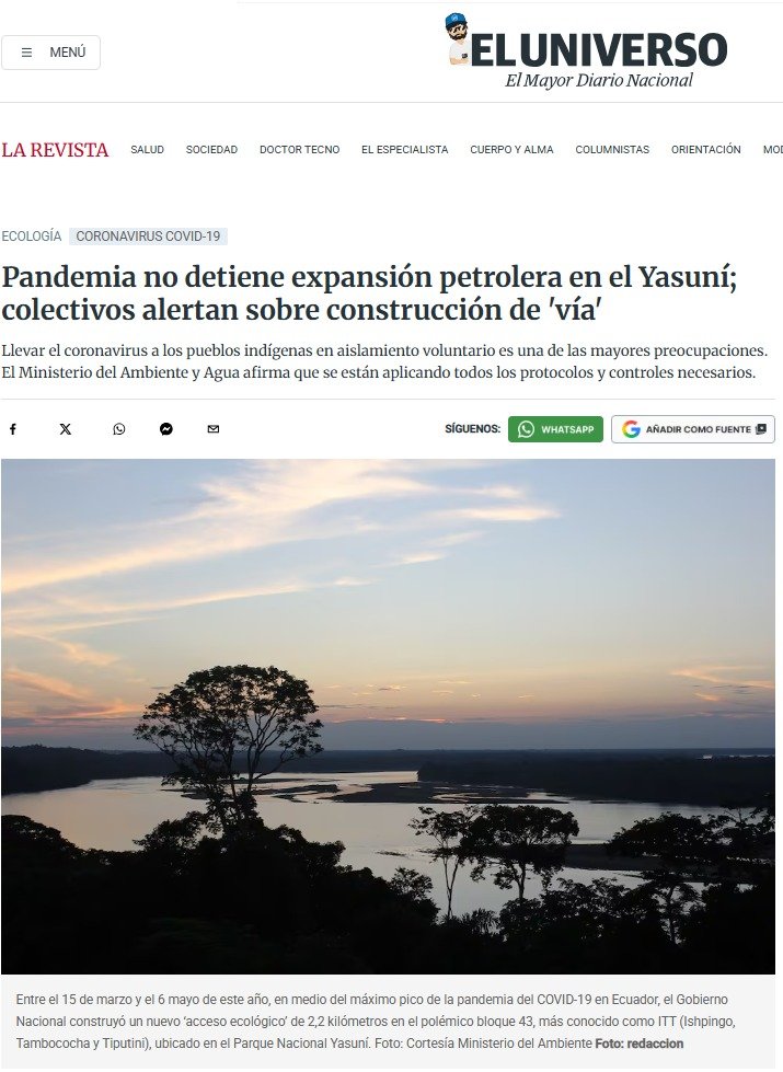 El Universo Yasuni